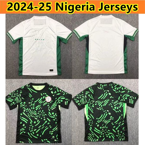 Nigerias Soccer Jersey 2024 Nuova 2025 squadra 24 25 camicia da calcio Kit kit kit completo set a casa in via di uomo uniforme verde 2026 Coppa del mondo pluviale Ndidi T.moffi Lookman Chukwueze