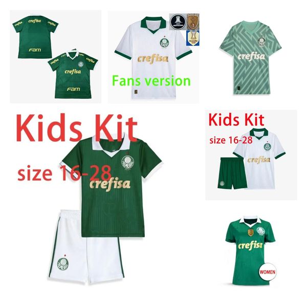 24 25 Palmeiras Dudu Soccer Jerseys Home Green Breno Lopes Rony G.Gomez D.Barbosa Lucas Lima G.Menino Mina G.Veron 2024 2025 Футбольная рубашка версии фанат Версия униформа