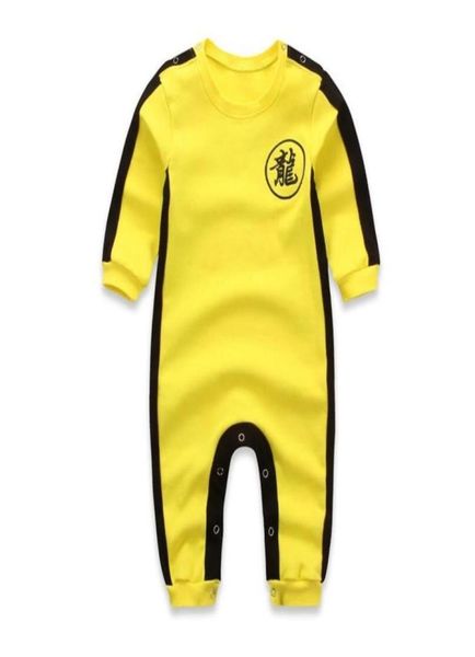 2018 New Bruce Lee Baby Jungen Kleidung Strampler Chinesisch Kong Fu Infant Jumpsuit Held Neugeborenes Baby Kostüm Kletter2456009