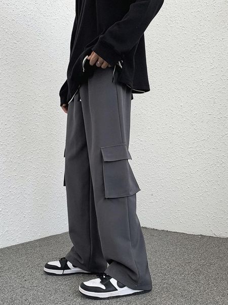 Pantaloni da uomo Trendy Drape Pocket Drape Hong Kong Style Sliemming Suit