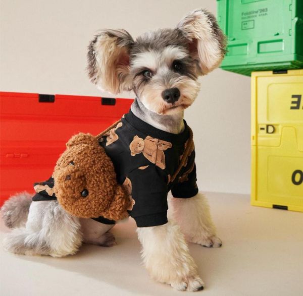 Camiseta de suéter de cachorro de desenho animado Pequena moletons de estimação de animais de estimação Bulldog Schnauzezer Corgi roupas de cachorro vestuário5824360