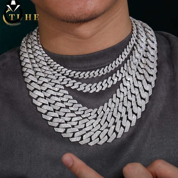 Hip-Hop-Schmuck Männer Frauen 6mm-20mm 14K 18K Gold gefüllt mit Messing Zirkon CZ Diamant ECED OUT MIAMI Kubaner Linkkette Halskette