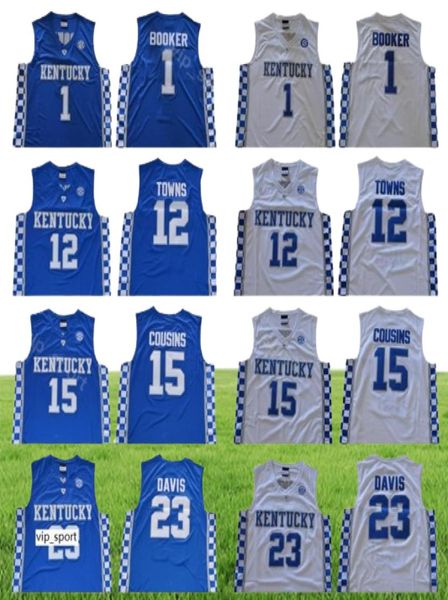 Men College Devin Booker Jersey 1 Basquete Kentucky Wildcats Karl Anthony Towns 12 John Wall 11 Anthony 23 DeMarcus Cousins 158934756