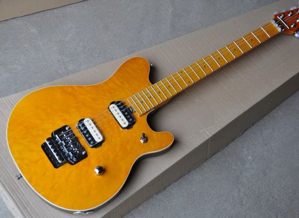 Gitarre Yellow Body E -Gitarre mit Chrome Hardware Maple Stülled Top bieten maßgeschneiderte Dienste zur Verfügung