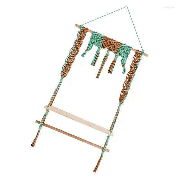 Dekorationsplatten Wandbehänge Makrame Regal Boho Dekor mit wunderschönen Seil und böhmischen Regalen für die Küche geeignet