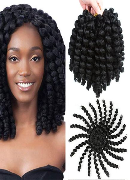 Pacote de 5 jamaicanos Bounce Crochet Hair wand Curl Branças de crochê sintéticas de crochê 8 polegadas 20 Strandspack Afro Braiding Hair6116076