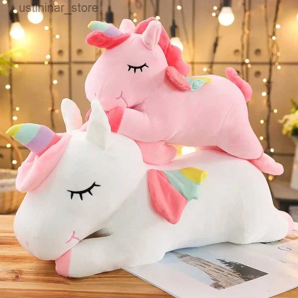 Animali di peluche imbottiti 25-80 cm mini/piccolo/grande/gigante/grande/peluche/bambole morbide cuscinetti bianchi/rosa Pimpolone regalo di cavallo animale per bambini L47