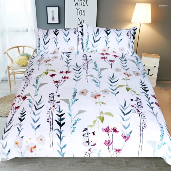 Bettwäsche Sets schlanke Blume Home Textile Quilt Suite Set Luxus Bettdecke Abdeckung 1 St 2 Kissenbezug Kinder Bett