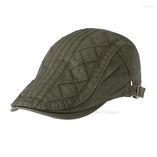 Berets Herumn Winter Men Cap Hats Britisch westlich im westlichen Stil Advanced Flat Classic Vintage Striped Baskenmütze