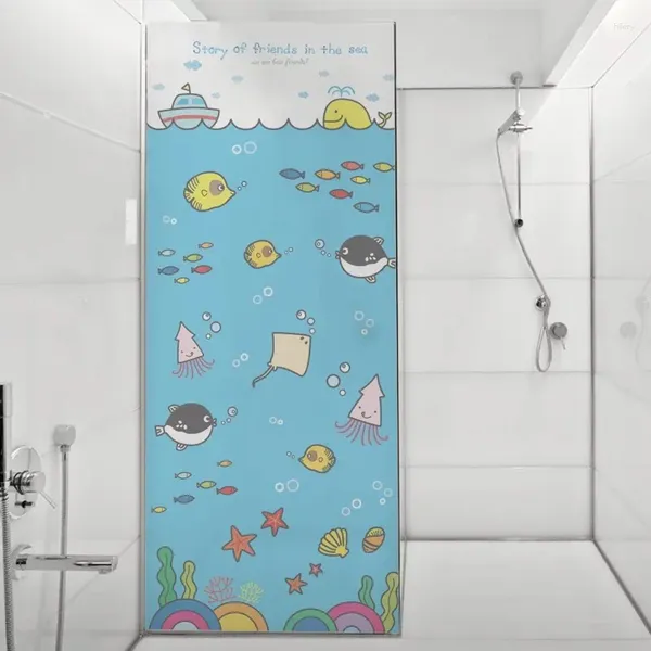 Adesivi per finestre Film Privacy personalizzata Ocean World per bambini Adesivo in vetro STATICO BAGNA PORTA IN CLUE SULNO SULLA APACHE DECALE OPACA