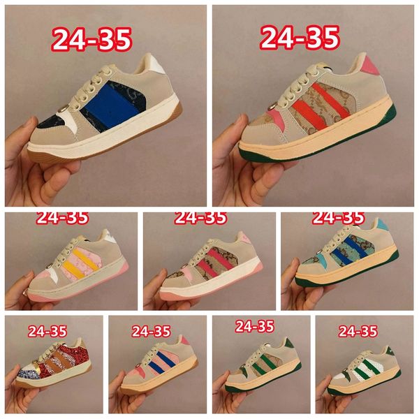 2024 Kinderschuhe Brand Designer Jungen Sport Sneaker Kleinkinder Mädchen Jugend Kinder Kinder Kinder-Trainer baby schwarz blau rosa Schuh im Freien 24-35