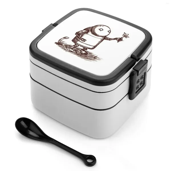 ОБЛАСТЬ СВОБОДА NIER AUTOMATA ROBOT Двойной слой Bento Box Portable Lunch for Kids School 2B Love Peace