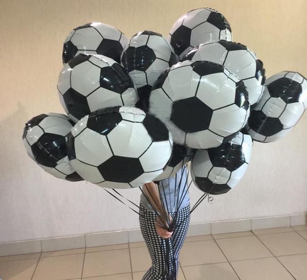 Parti Dekorasyonu 50pcs 18inch Futbol Futbol Folyo Balonları Tema Adam Erkek Doğum Günü Dekor Sporları Malzeme Malzemeleri Lateks Ballon Wholes6610847