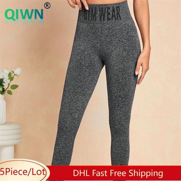 Calças femininas 5pcs Leggings por atacado em massa Mulheres fitness ioga sem costura bulfeição de calça de elasticidade da cintura alta ginástica 10474