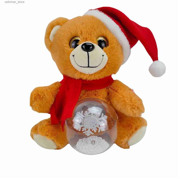 Gefüllte Plüschtiere hochwertige elektrische Plüschspielzeug leuchtend singende Laternen Weihnachten Bären süße Puppen tragen Urlaubsgeschenke für Kinder L47