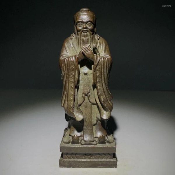 Dekorative Figuren Antique Collection Confucius Statue Desk Home Einrichtung Lehrer Schulhandwerk Dekoration