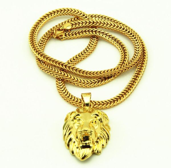 Jrl Big Lion Head Cipndery Necklace Animal King Vine 18K Gold Plodato Catena hiphop per uomini/donne Catena di gioielli KKA35078408420