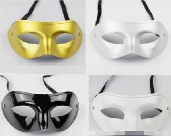 Silber Gold Weißer schwarzer Mann Halbgesicht archaistische antike klassische Männer Mask Mardi Gras Maskerade Venetische Kostümparty Masken 50pcs7167273