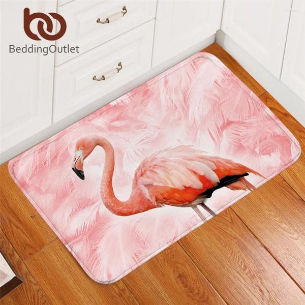 Teppichs Bettwäscheflamingos Teppich 3d Tiervogel Türmatte rosa Fell weicher Teppich für Mädchen Tropische Bodenmatte Nicht-Schlupf-Wohnzimmer