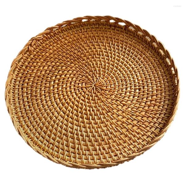 Set di stoviglie rattan in pizzo piatto da frutta cestino cucina cestino vassoio vassoio organizzatore organizzatore di carta cestini rack rack round home home per