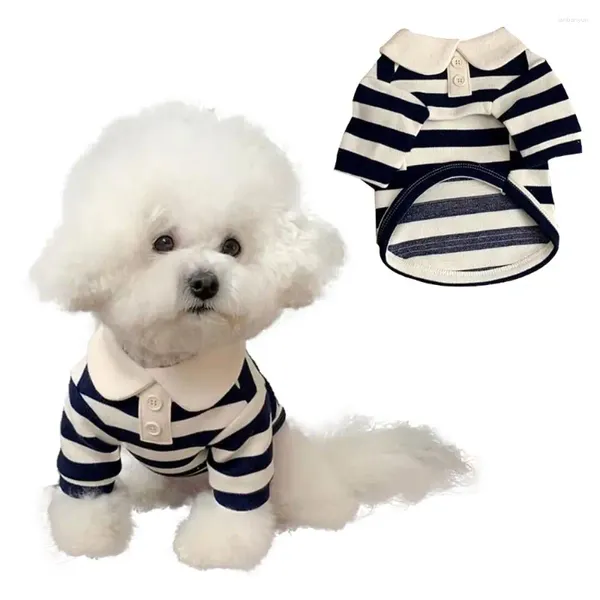 Abbigliamento per cani abiti traspiranti elastici elastico cucciolo cucciolo polo per leisure in stile blu scuro forniture per animali domestici estate