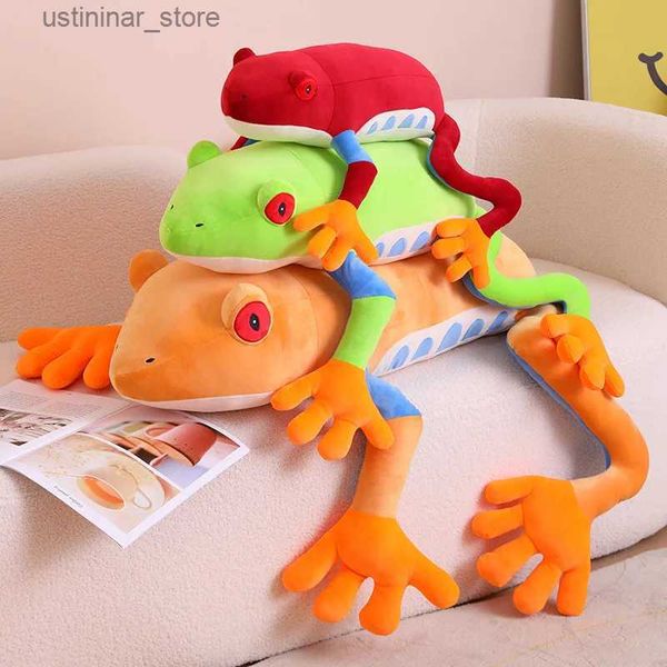 Gefüllte Plüschtiere Frosch mit Decke Plüschspielzeug gefülltes Tier Plushie Grüne Frosch weiche Plüsch kuschelige Schlafzimmer Dekoration Kissen Geburtstagsgeschenk für Kinder l47