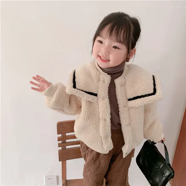 Jackets Girls Boys Baby's Coat Jacket Outwear 2024 Den Pelz verdickten Winter und Samt warmer Trainingsanzug Fleece Kinderkleidung