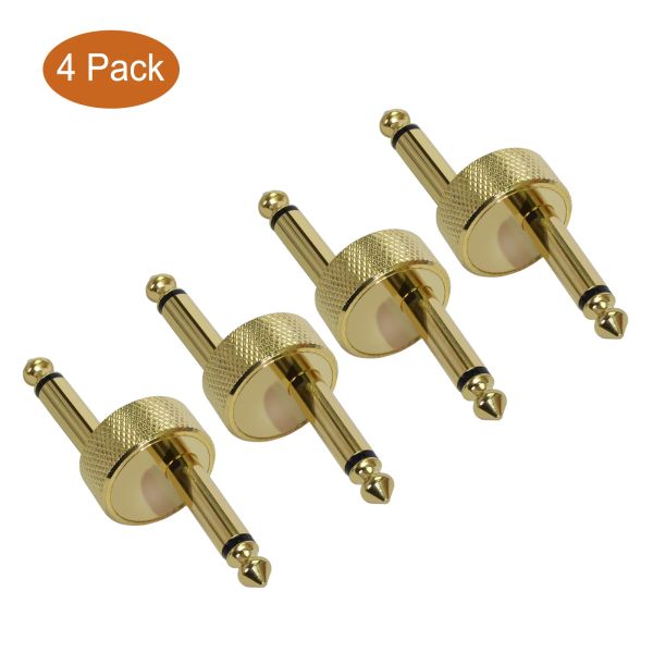 Cavi da 4 pezzi Effetto per chitarra per pedale Connector Plug Metal Solder Connection Coaking Crank Jumper Patch