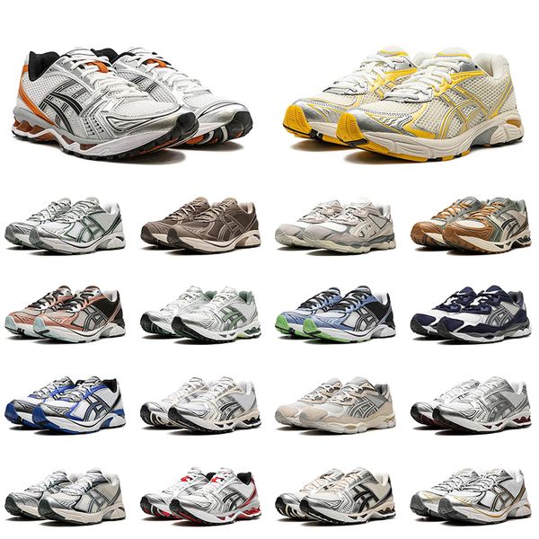 Asics Gel Kayano 14 Nyc Gt 1130 2160 Tigers Running Shoe Jogging Walking Trainers White Clay Canyon Cream Black Metallic Plum 【code ：L】Sports Sneakers