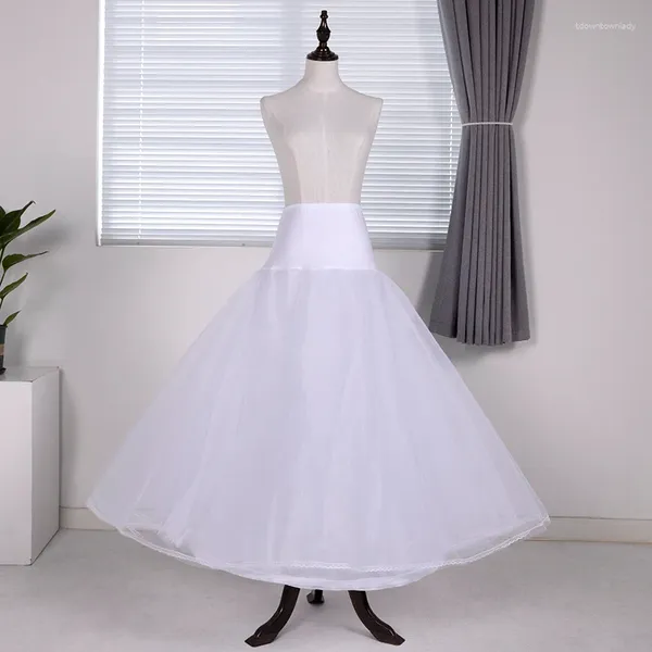 Юбки винтажная свадебная юбка из кринолина для женщин белая прядь юная, элегантная вечеринка платья 1-х обруч 2-х слоя.