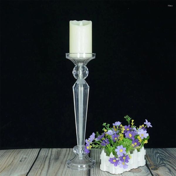 Titulares de vela Crystal Acrílico Design Candlestick Combateria Stand Decoração de casamento Candelabra Home Table Decor