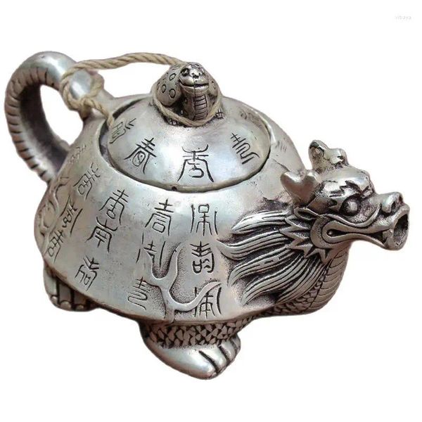 Dekoratif Figürinler Çeşitli Küçük Antika Süsler Hediyeler Ev Bakır Kettle Magic Promosyon Dört Dragon Pot