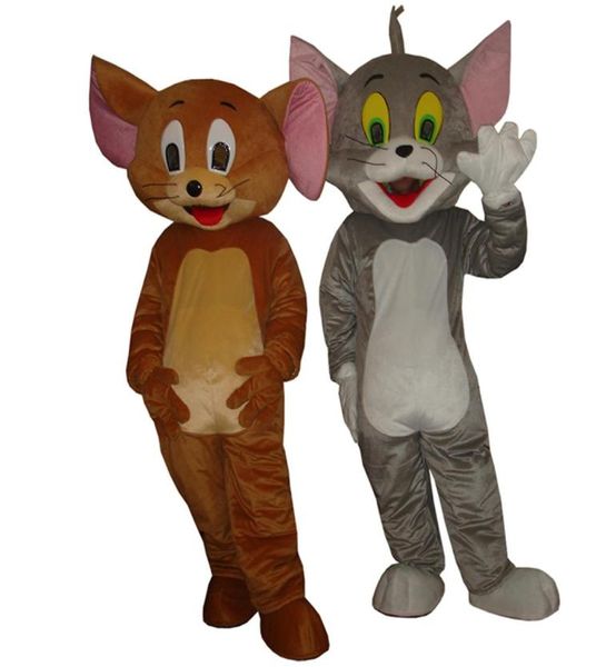 Tom und Jerry Maskottchen Kostüm zusammen mit niedrigerer Animal -Halloween -Party 6015641