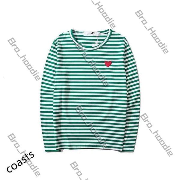 Casal masculino e feminino de manga longa designer de camisetas brincar com comas des Garcons sweater bordado pulôver love listras preto e branco de manga curta solta ye 941