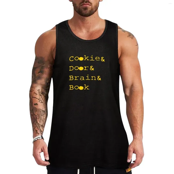 Tampo masculino Tops de cookie Door Brain Book Top Sports Sports Sports For Men Singlet T-Shirt Gym Shirt