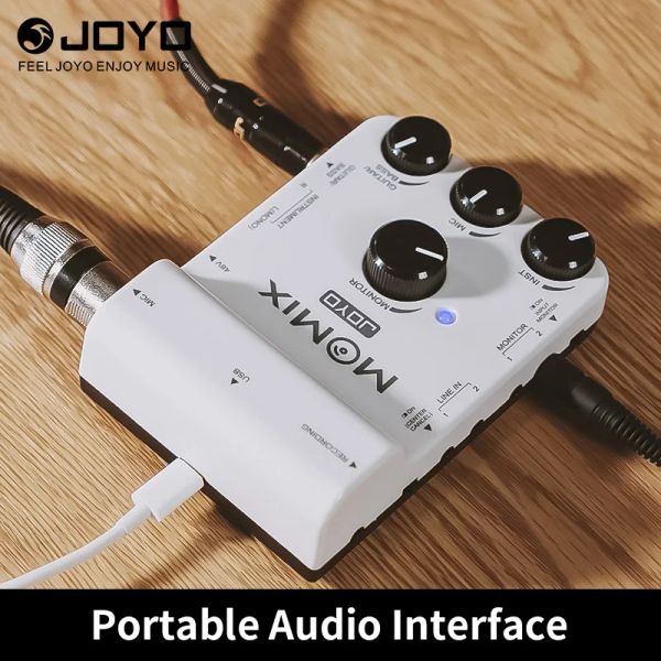 Kablolar Joyo Momix OTG Ses Arayüzü Taşınabilir Kayıt Mikro/Gitar/Bas/Klavye/Elektronik Drum'u destekleyen Canlı Akış Fişi