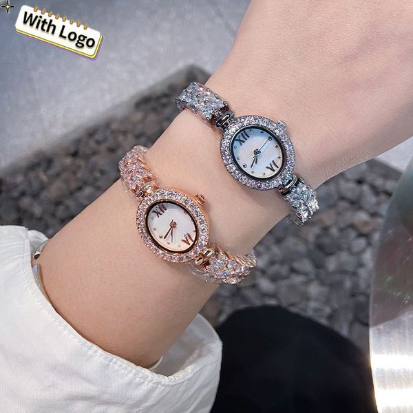 As mulheres designers assistem a versão original de alta qualidade, o gradiente de perfuração completo Fritillaria Face on the Dial Fashion Luxury Women Watches