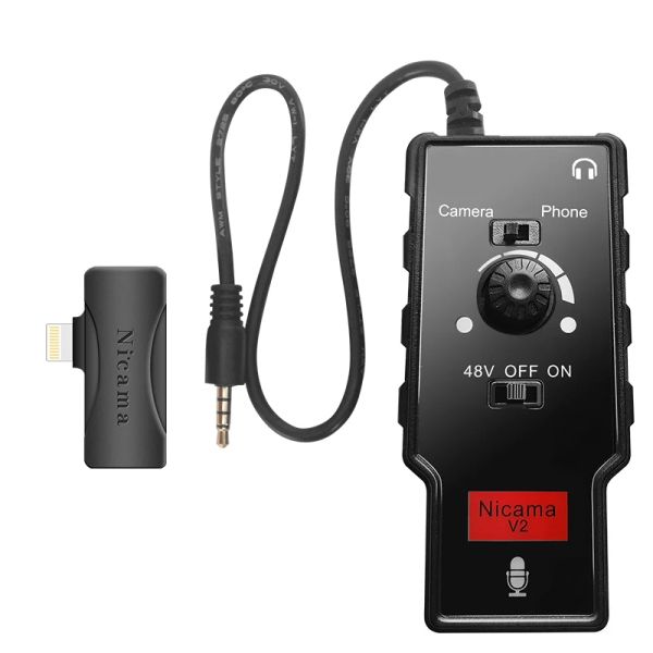 Kabel Nicama V2 XLR Frauen bis 3,5 mm Mikrofon/Gitarrenadapter, Mikrofonvorverstärker für iPhone Samsung Smartphone iPad Laptop DSLR Kamera