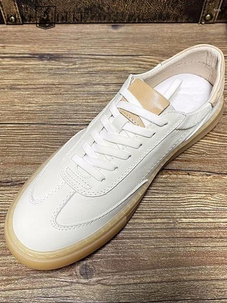 Scarpe casual uomo mossa traspirante in pelle vera skateboard jogger sneaker spesse piattaforme piattano piatti allaccia in pizzo morbido