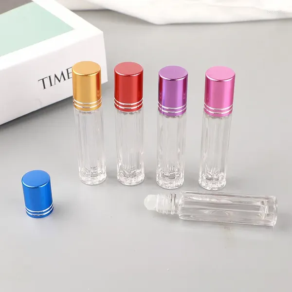 Garrafas de armazenamento 5pcs 4ml Portátil Bola de vidro de vidro vazia de óleo essencial tipo de esfrega