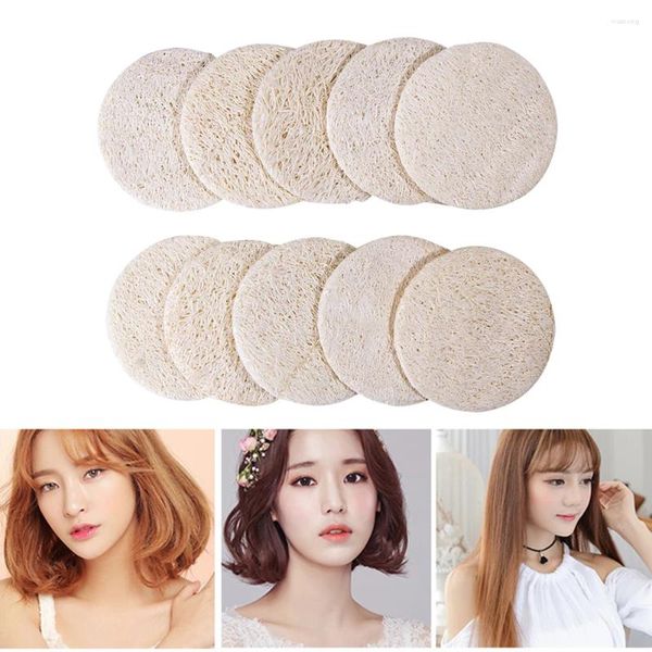 Make -up -Schwämme 10pcs natürliche Loofah Gesichtsreinigungspads Badewaschen Wäsche Peeling Blech Hautpflege