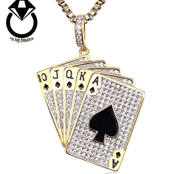Jasen Popular Bling Sterling Silver Gold Dewelry Jewelry Cz Stone Hip Hop Iced Out Emalel Penden