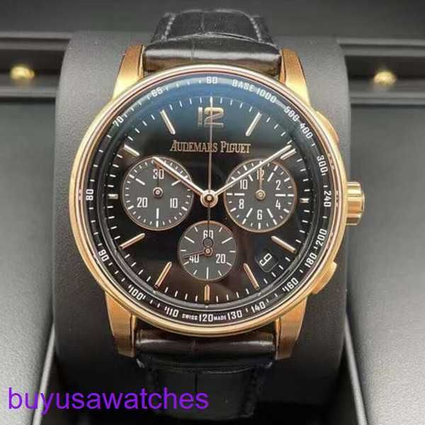 AP Armband Uhr Montre Code 11.59 Serie 26393or Rose Gold Black Mens Mode Freizeitsport Mechanical Chronograph Wache