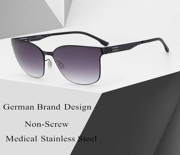 Солнцезащитные очки 2021 Немецкий дизайн бренда Мужчина поляризованный неверный нержавеющая сталь солнцезащитные очки