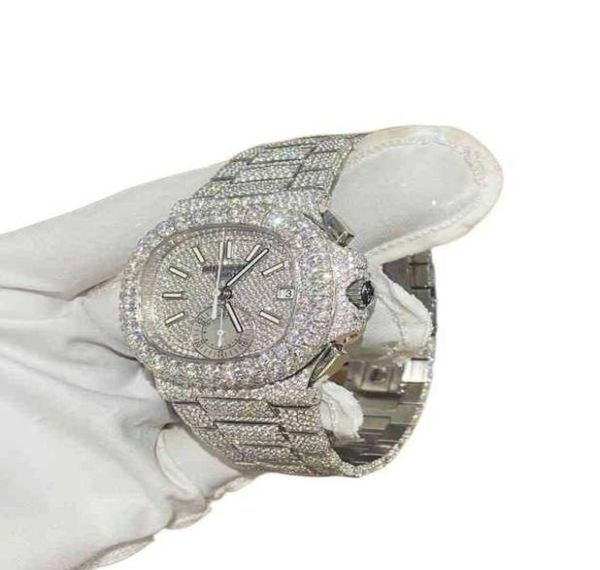 Cashjin Icedout Watch Hip Hop Custom Men Ice Out VVS Diamond Moissnite Luxury Brand Skeleton Watch A72EE33B4847443