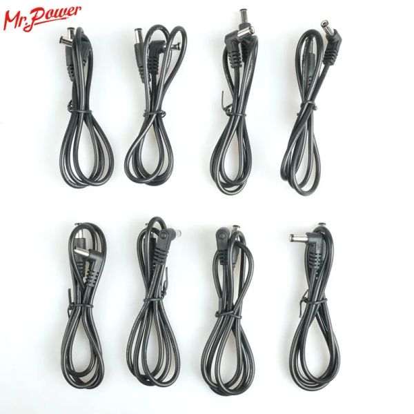 Kabel Schwarze Pedal -DC -Kabelgrößen 2,1 mm 8 PCs zum Verkauf, Guitar Effect Patch Power Lead/ Kabel 56