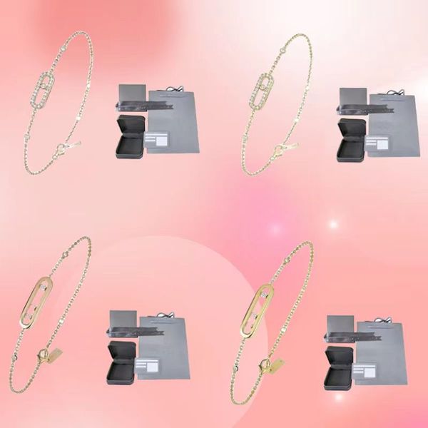 925 Braccialetti di fascino in argento sterling Serie di messikas di lusso con coppie a logo 3 muoversi braccialetto liscio diamante per donne designer gioiello regalo con scatola