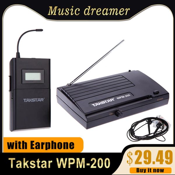 Kabel Takstar UHF Wireless Inar Stereo Monitor System mit Hörphone Headset Wireless Ohrkopfhörer -Gitarrensenderempfänger