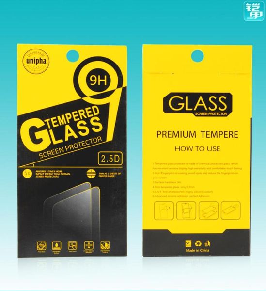 Caixa de embalagem universal inteira de 200pcs para 25d elegante borda redonda 9H Protetor de tela de vidro temperado com temperos de anti -rock para LG V20 ipho3143025