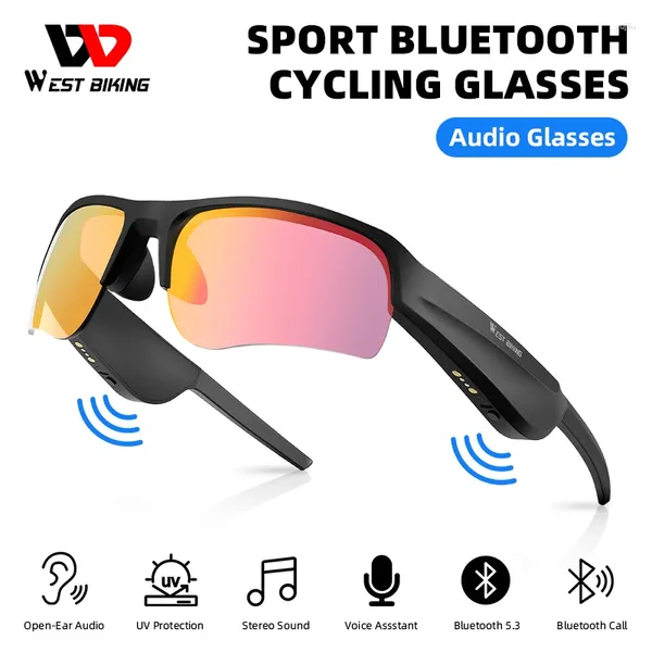 Outdoor Eyewear Westbike Smart Cycling Sonnenbrille Wireless Bluetooth Musicglas Audio Driving Earphone UV400 Fahrradbrillenbrille